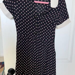 Reformation Black Dress with Pink and Cream Floral Print